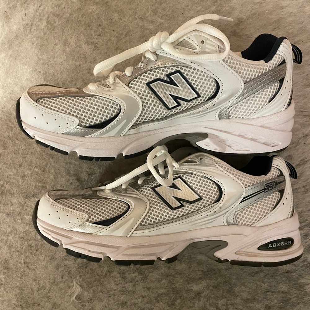 New Balance White and Black Sneakers